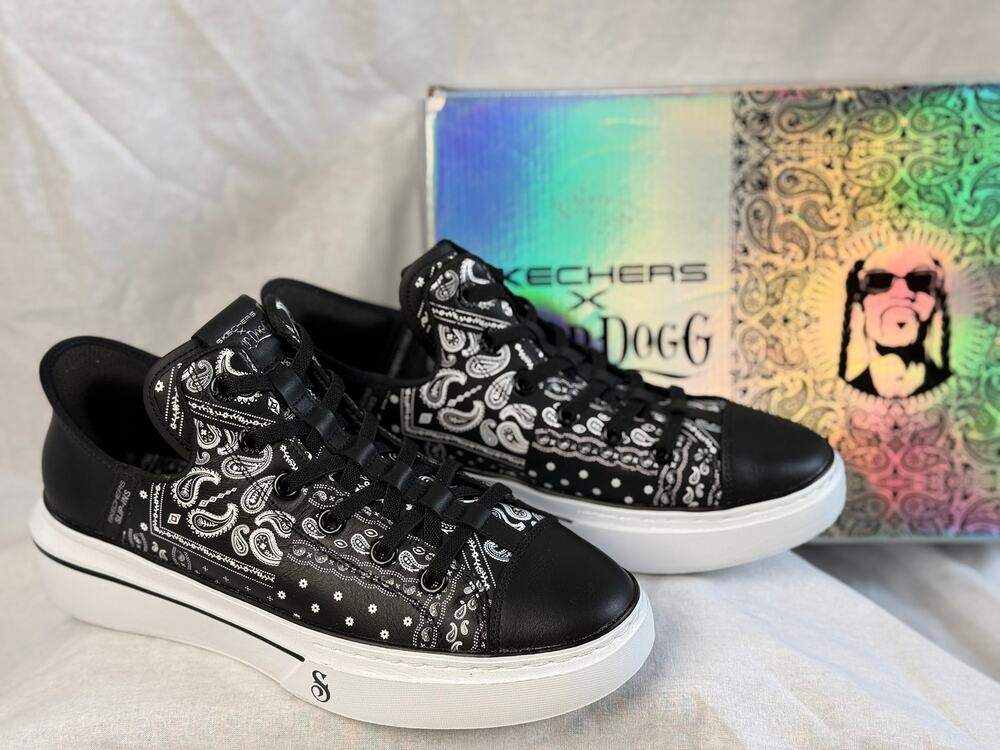 Skechers x Snoop Dogg Slip-ins Snoop One Double G Black Paisley Sneakers Women's